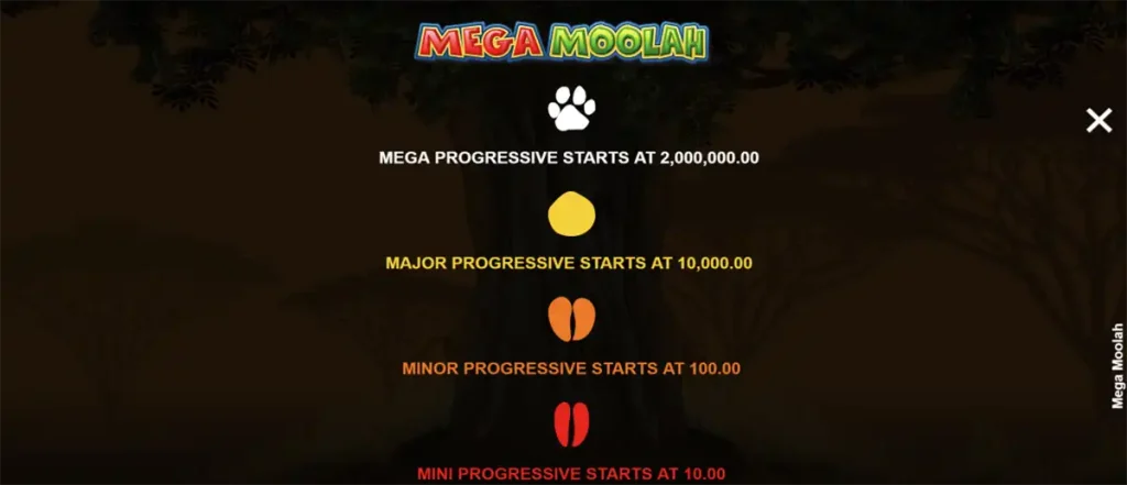 Features and characteristics of the Mega Moolah slot